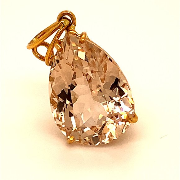 Imperial Topaz 16.03ct Solid 22K Gold Pendant - Picture 1 of 6